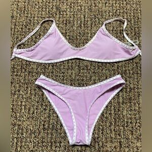 SHEIN Lilac Purple and White Bikini Set, Size Small